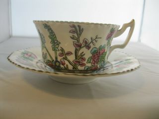 Mustache Tea Cup And Saucer Coalport England A.  D.  1750 Multi Color Antique Rare