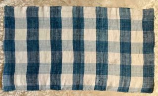 18th CENTURY FRENCH PURE LINEN INDIGO VICHY CHECK 330 4