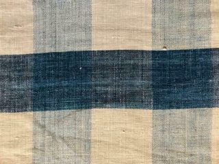 18th CENTURY FRENCH PURE LINEN INDIGO VICHY CHECK 330 5