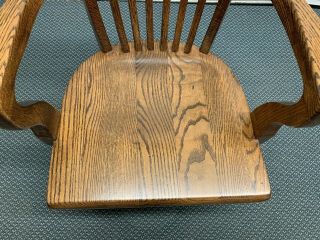 Vintage Solid Oak Swivel Desk Chair Banker Lawyer Secretary Restored WOW 2