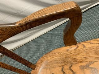 Vintage Solid Oak Swivel Desk Chair Banker Lawyer Secretary Restored WOW 4