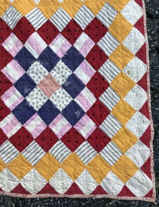 1900 Granny Square Quilt Hand Sewn 1200,  Small 2 X 2” Squares 66 X 94” BRILLIANT 3