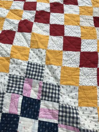 1900 Granny Square Quilt Hand Sewn 1200,  Small 2 X 2” Squares 66 X 94” BRILLIANT 8