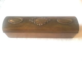Tiffany & Co.  Antique Large Desk Tidy Box Brass 0322 Makers " M "