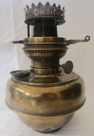 Rare Wild & Wessel Sp Catterson Globe Vulcan Key Lift Burner Kerosene Oil Lamp