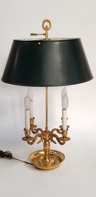 Vintage Frederick Cooper Brass 4 Bouillotte Lamp