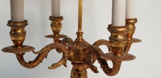 Vintage Frederick Cooper Brass 4 Bouillotte Lamp 6