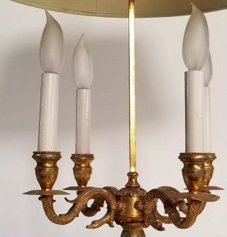 Vintage Frederick Cooper Brass 4 Bouillotte Lamp 9