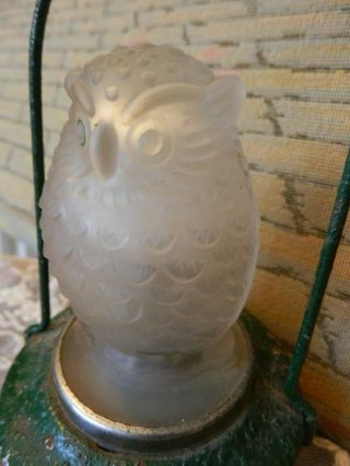 Vintage Antique Art Deco Pifco Glass Owl Night Light Novelty