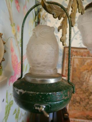 Vintage Antique Art Deco Pifco Glass Owl Night Light Novelty 2