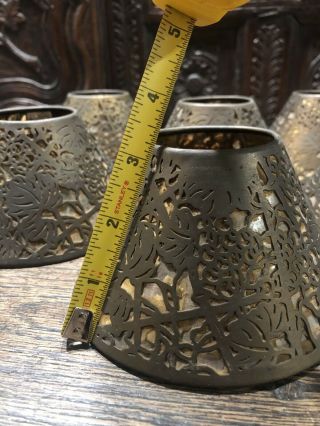 8 Tiffany Studios Lampshades Small,  Grapevine Pattern Bronze Silk Mica,  SET OF 8 12