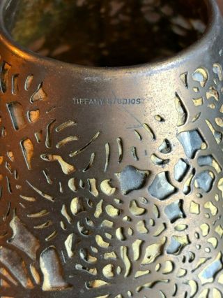 8 Tiffany Studios Lampshades Small,  Grapevine Pattern Bronze Silk Mica,  SET OF 8 3