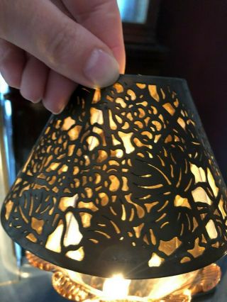 8 Tiffany Studios Lampshades Small,  Grapevine Pattern Bronze Silk Mica,  SET OF 8 4