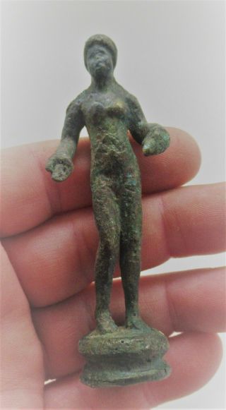 Ancient Roman Bronze Statuette Of Diana Item 200 - 300ad