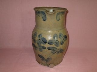 Antique 19th C Stoneware Decorated Peter Herrmann Baltimore Maryland Pitcher