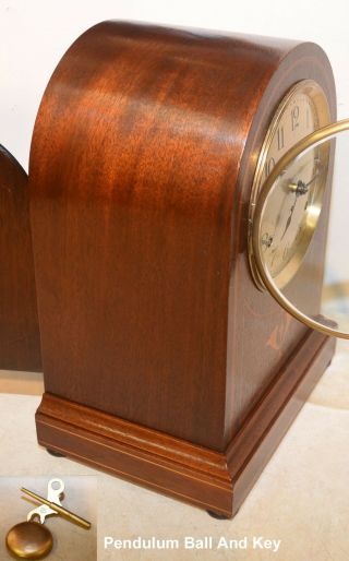 SETH THOMAS FULLY RESTORED ANTIQUE WESTMINSTER CHIME CLOCK 61 - 1921 IN MAHOGANY 2