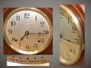 SETH THOMAS FULLY RESTORED ANTIQUE WESTMINSTER CHIME CLOCK 61 - 1921 IN MAHOGANY 4