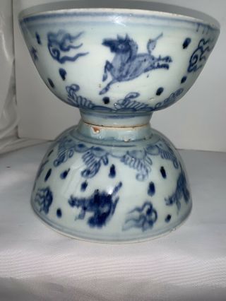 Antique Chinese Blue And White Bowl