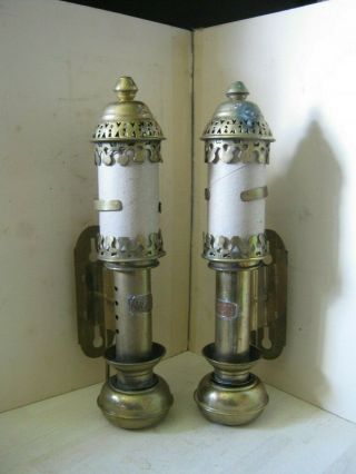 Two French S.  N.  C.  F Railway Carriage Lamps