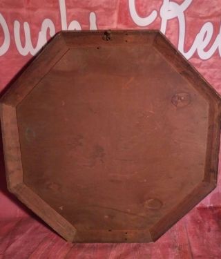 Antique Vintage Old Wooden Octagonal Beaded Bevelled Hanging Wall Mirror Ornate 7