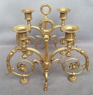Big Antique Louis Xvi Style Candlesticks Brass Early 1900 