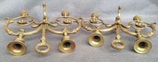 Big antique Louis XVI style candlesticks brass early 1900 ' s France 5