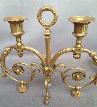 Big antique Louis XVI style candlesticks brass early 1900 ' s France 6