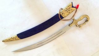 Rajput Wedding Sword 24 Inches Blue Velvet