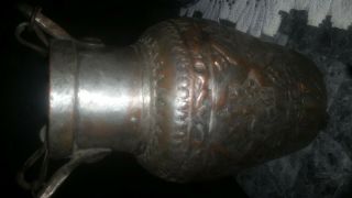 Antique 19th Century Copper Tinned Silver Persian Islamic Qajar Jug Pitcher Old