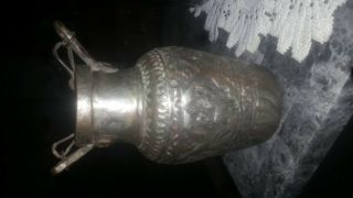 Antique 19th Century Copper Tinned Silver Persian Islamic Qajar Jug Pitcher OLD 2