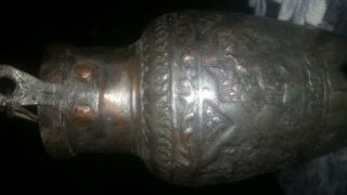 Antique 19th Century Copper Tinned Silver Persian Islamic Qajar Jug Pitcher OLD 3