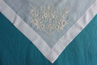 Antique finely embroidered whitework handkerchief - A monogram 4
