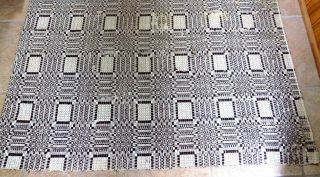Antique Reversible Hand Woven Overshot Coverlet Brown & White 47 by 88 in. 6
