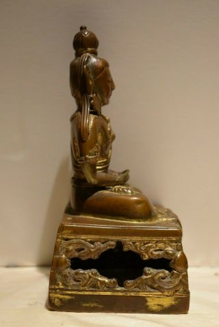 Very Rare Signed Chinese Bronze Buddha Figurine Statue 1 2