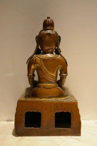 Very Rare Signed Chinese Bronze Buddha Figurine Statue 1 3