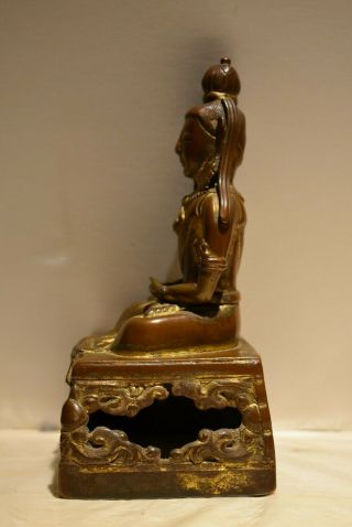 Very Rare Signed Chinese Bronze Buddha Figurine Statue 1 4