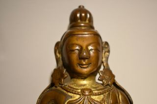 Very Rare Signed Chinese Bronze Buddha Figurine Statue 1 5