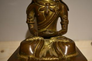 Very Rare Signed Chinese Bronze Buddha Figurine Statue 1 6