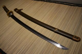 Signed WW2 Japanese Army Officer Samurai Sword Katana Shin Gunto 2 3