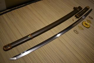 Signed WW2 Japanese Army Officer Samurai Sword Katana Shin Gunto 2 8