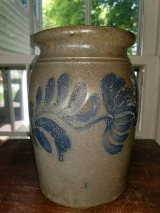 Antique Primitive Stoneware " Att: Enoch Fowler Beaver Co. ,  Pa.  " Jar Crock