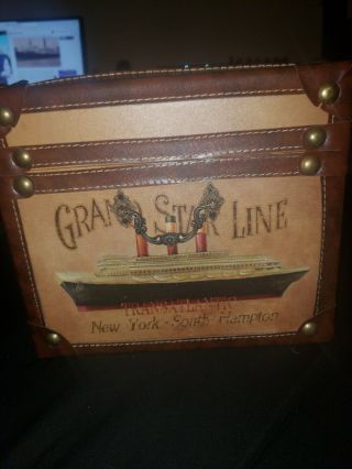 Transatlantic Grand Star Line Treasure Chest / Trunk 19.  5 X 11 Brass Henges 4