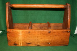 Fine 19th Century Primitive Antique Wooden Carpenter Tool Carrier Inv An03