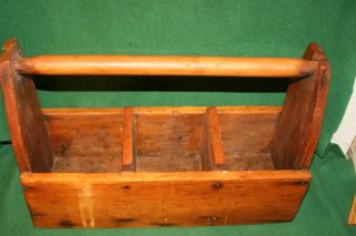 FINE 19th Century Primitive Antique Wooden Carpenter tool carrier INV AN03 2