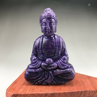 Chinese Natural Jade Pure Hand Carved Buddha Statue.