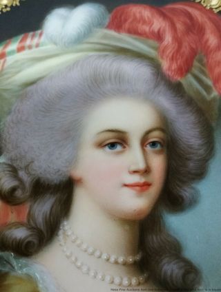 19c Signed R Friedrich Dresden Marie Antoinette German Porcelain Portrait Plate 9