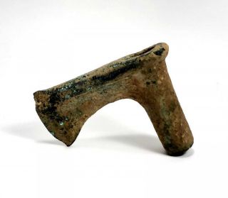 Ancient Luristan Bronze Axe Head C.  1000 Bc.
