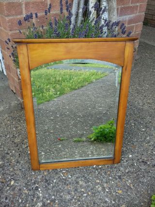 Vintage Arts & Crafts Solid Wood Frame Bevelled Edge Wall Mirror