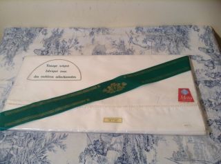 Vintage French Linen Metis Sheet,  Ladder Work - Upholstery Fabric (2840)