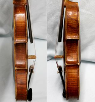 4/4 FINE IMPRESSIVE 100,  years OLD ANTIQUE VIOLIN GUTSY AND FULL SOUND 11